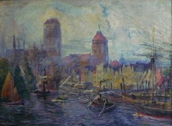 Widok na stary port w Gdańsku