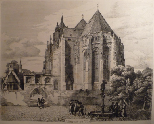 J. C. Schultz - Katedra w Ulm, akwaforta, Teka Tutti Frutti, karta 5, (1868) wyd. autorskie